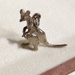 Genuine Vintage Sterling Silver "Mother & Baby Kangaroo" Pendant/ Charm